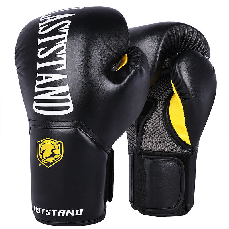 Guantes de Boxeo Muay Thai LASTSTAND Profesionales de Alta Calidad en Cuero PU, Impermeables, con Cierre Elástico para Entrenamiento de Combate