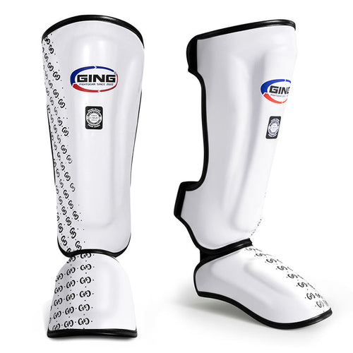 Espinilleras GING de Cuero PU de Alta Calidad, Ligeras, Protección Profesional, Transpirables, Compresivas y Duraderas para Muay thai y k1