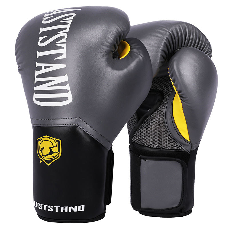 Guantes de Boxeo Muay Thai LASTSTAND Profesionales de Alta Calidad en Cuero PU, Impermeables, con Cierre Elástico para Entrenamiento de Combate