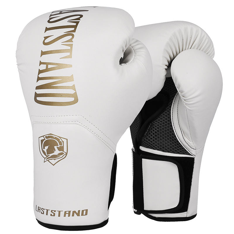 Guantes de Boxeo Muay Thai LASTSTAND Profesionales de Alta Calidad en Cuero PU, Impermeables, con Cierre Elástico para Entrenamiento de Combate