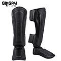 Espinilleras Profesionales de alta calidad de Cuero PU para MMA Muay Thai Kickboxing Adultos y Niños – Protección de Espinilla Ajustable con Velcro, Transpirables y Ligeras
